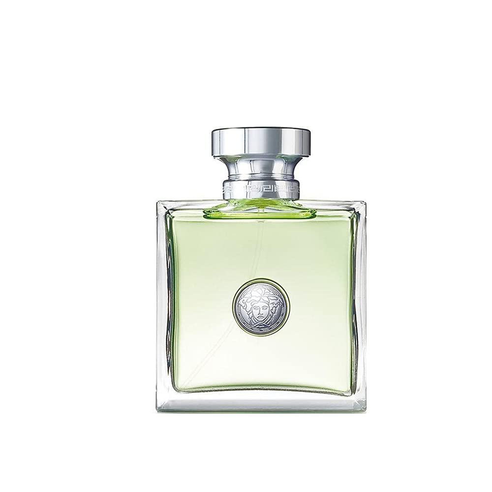 Versace Versense close-up of pale green liquid and seal highlighting texture and premium detail