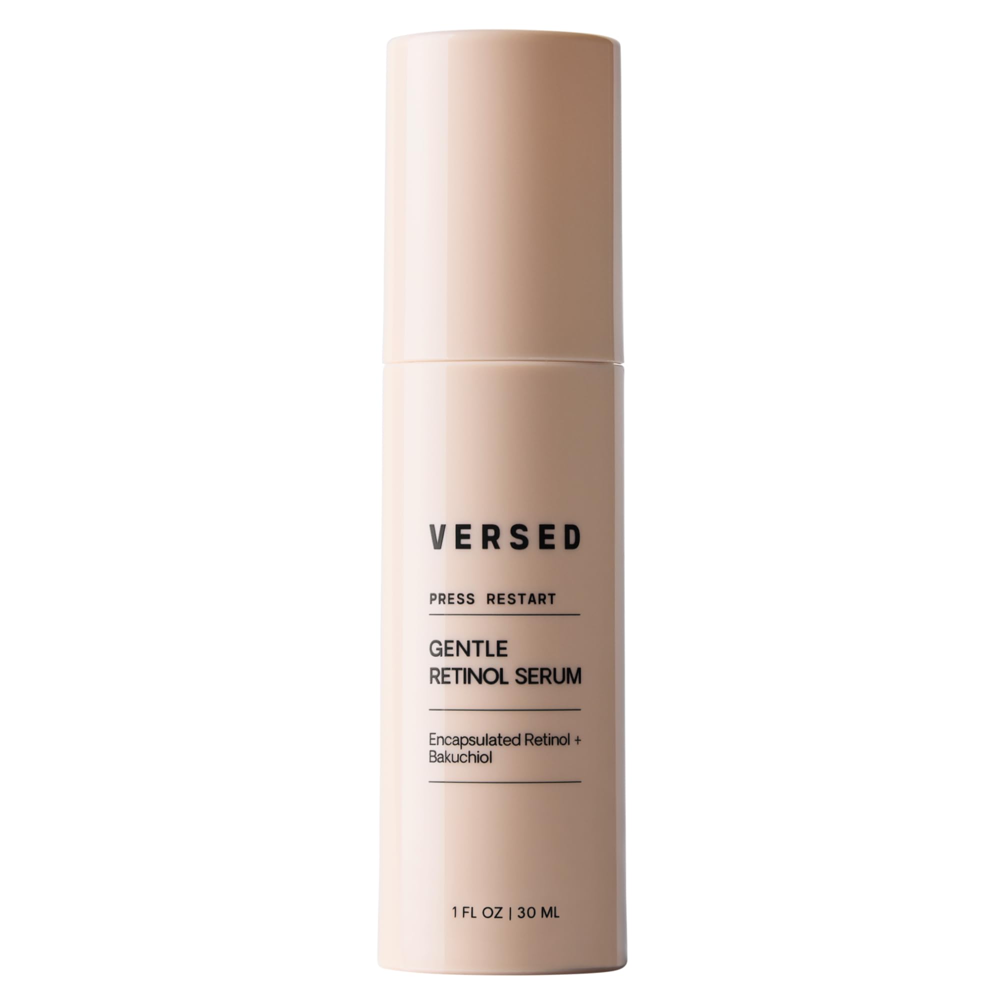 Versed Press Restart front bottle view showing sleek packaging and product benefit