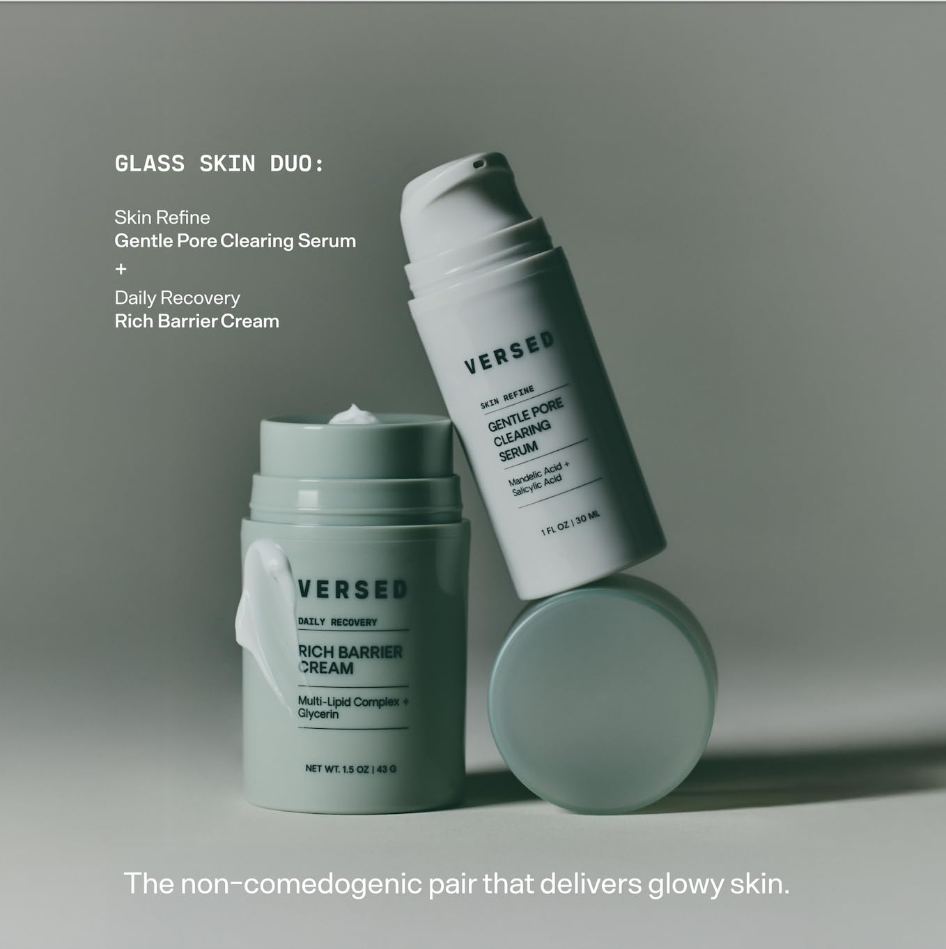 Versed boxed packaging showing clean, vegan formulation benefit