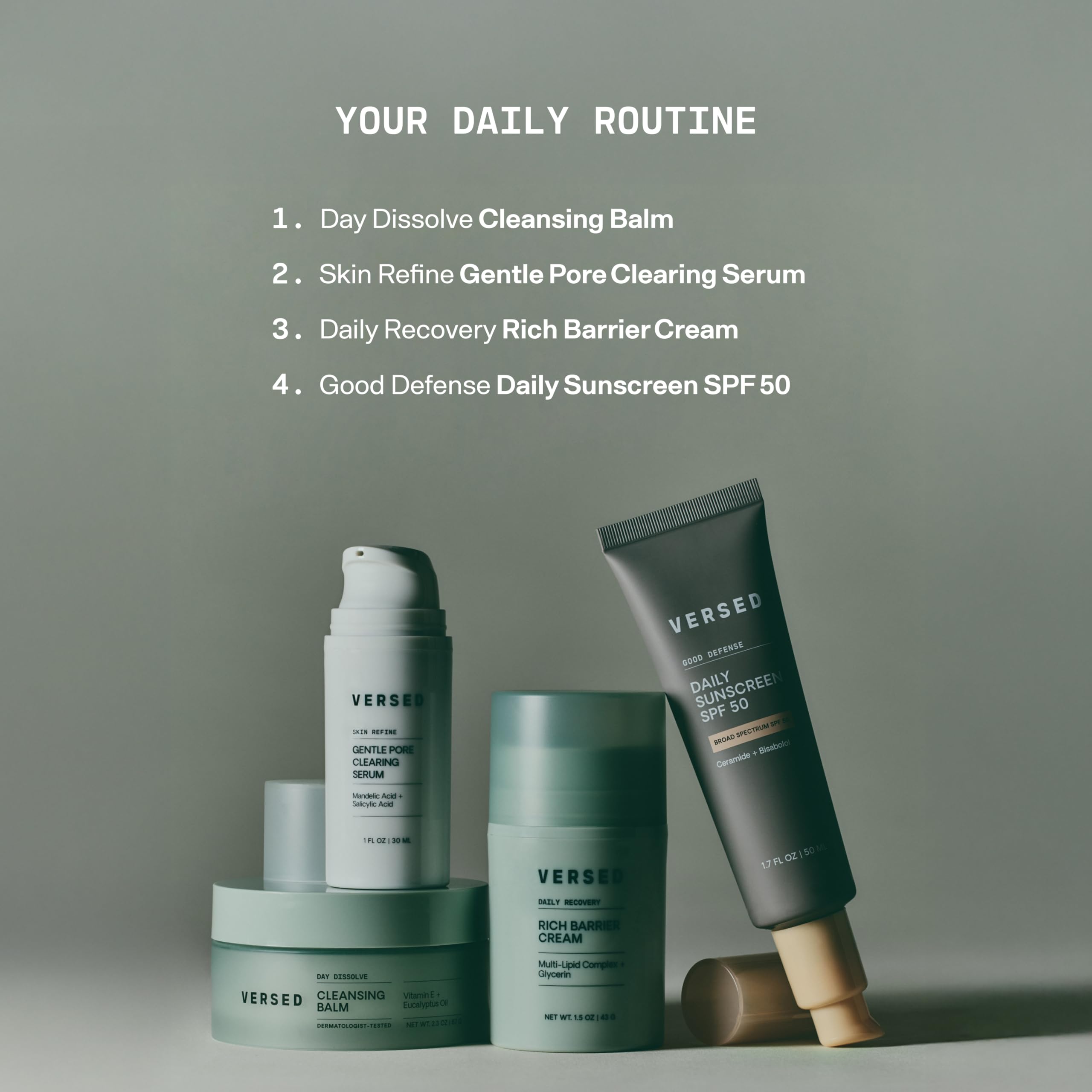 Versed serum near glycerin visual demonstrating hydration support