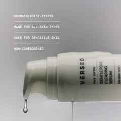Versed serum dropper dispensing a drop highlighting easy application