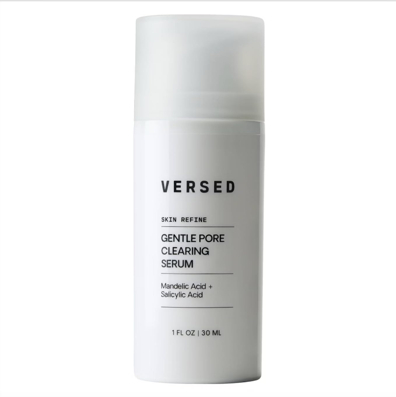 Versed bottle front view showing product for smoother pores