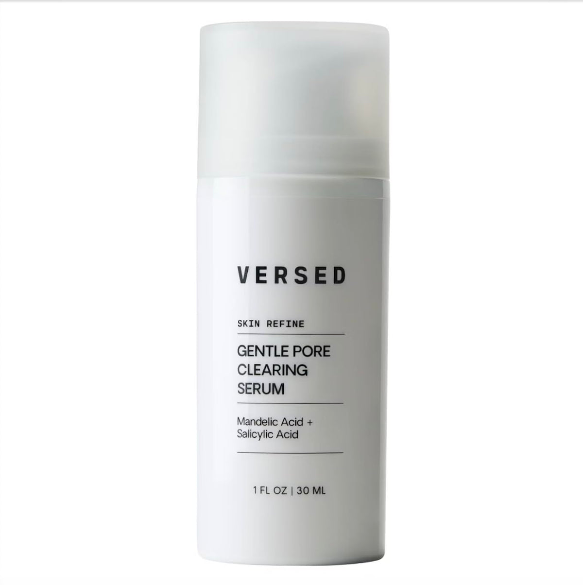 Versed bottle front view showing product for smoother pores