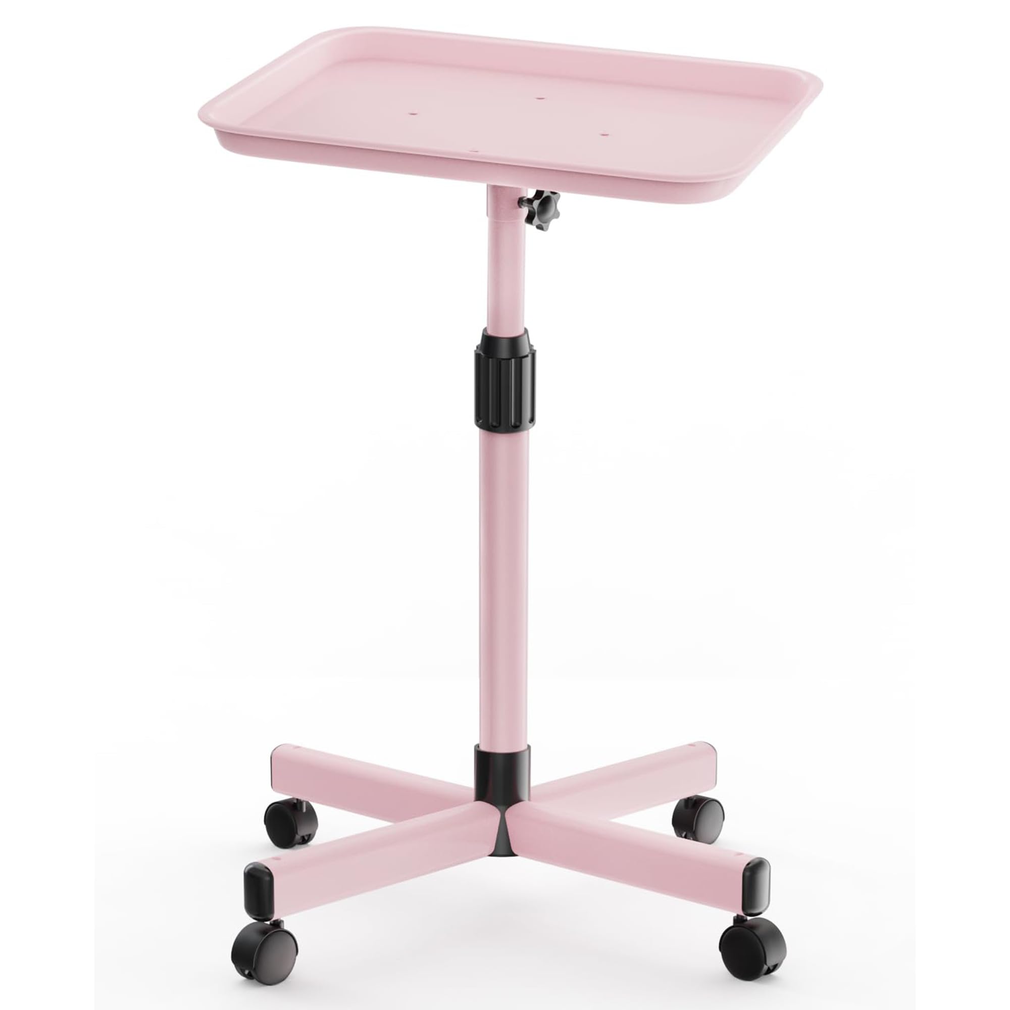 VERYTOP pink tray front view showing clean, organized workspace and mobility benefit