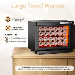 VER YTOP warm towels inside cabinet ready for client service, improves treatment speed