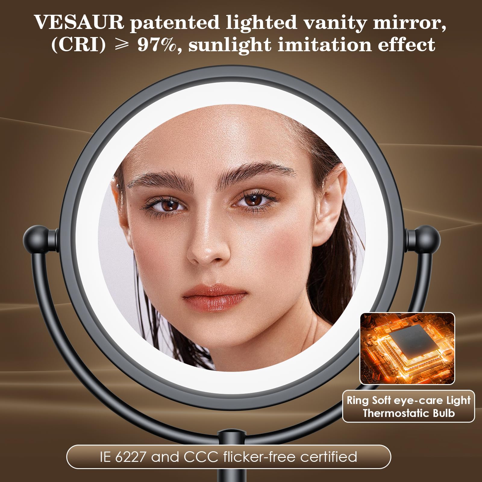 VESAUR 10X magnification detail showing crisp skin texture for precise grooming benefit