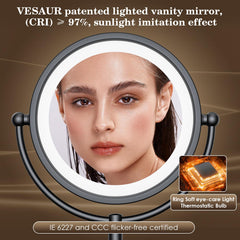VESAUR 10X magnification detail showing crisp skin texture for precise grooming benefit