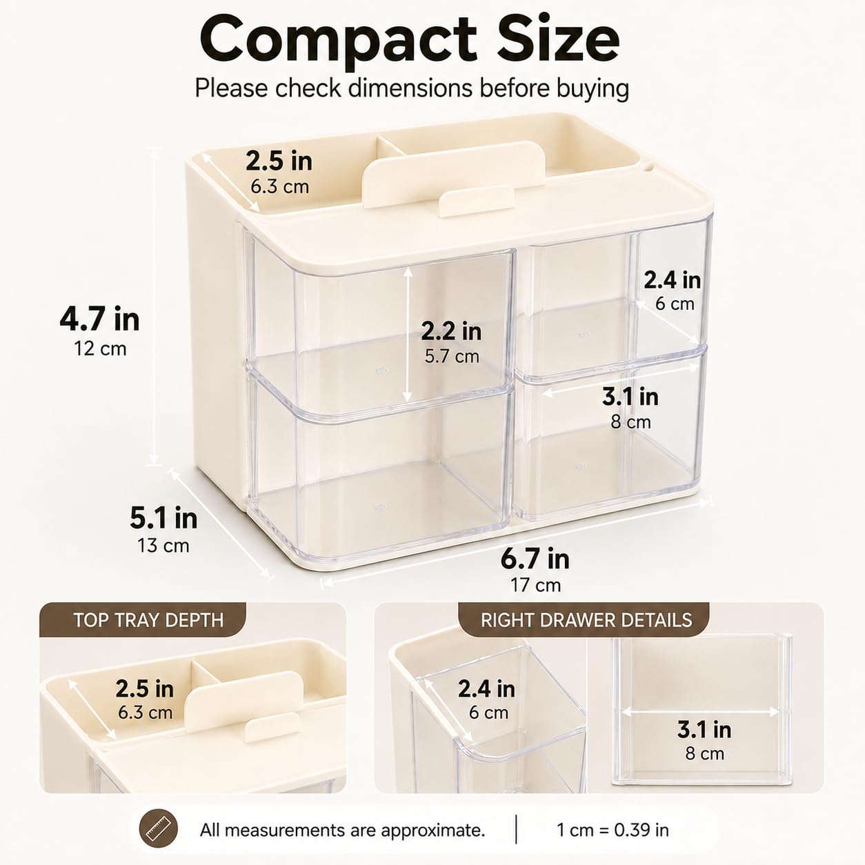 Vesicolea top compartments and phone groove for hands-free styling