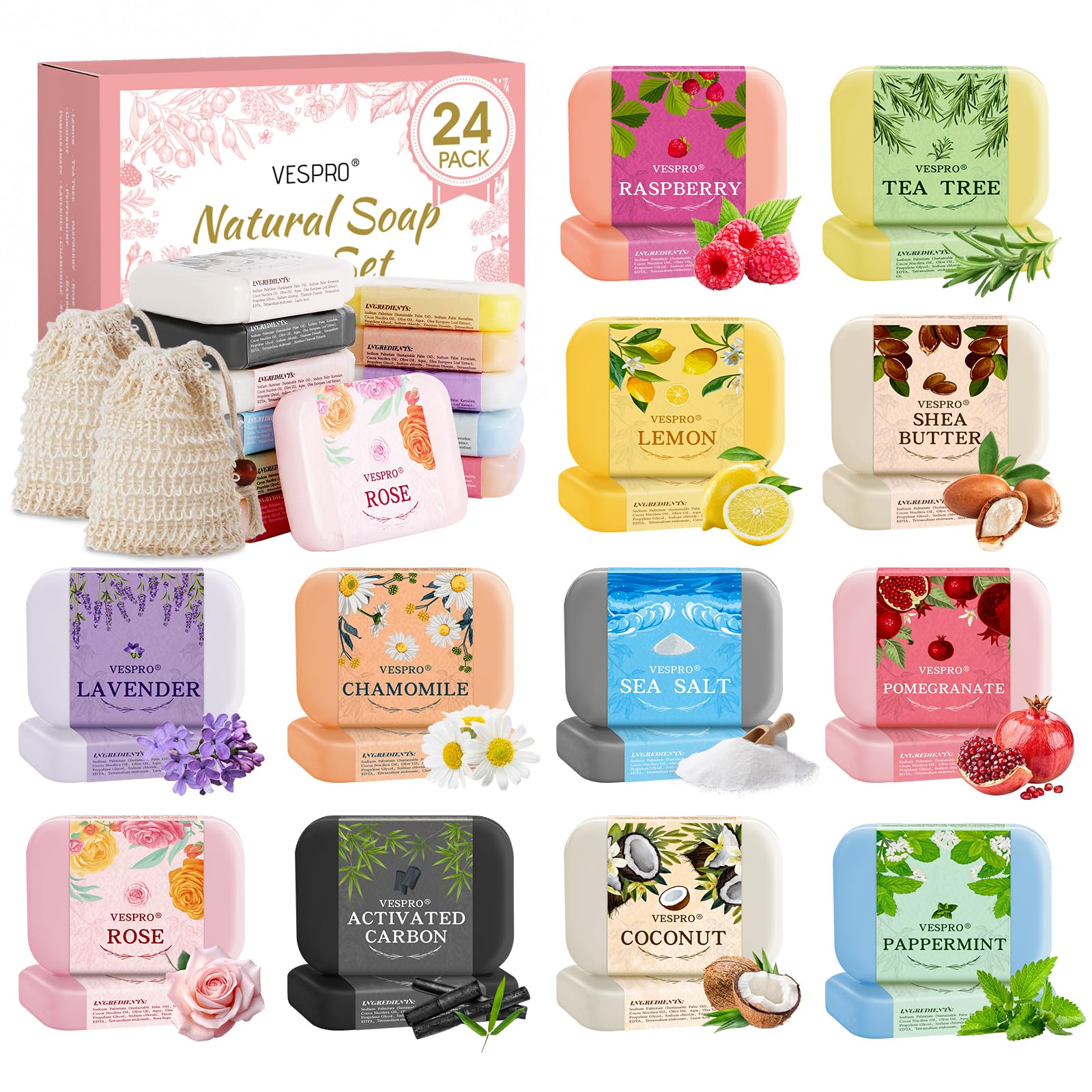 VESPRO front packaging of 24-pack gift set showing variety and presentation