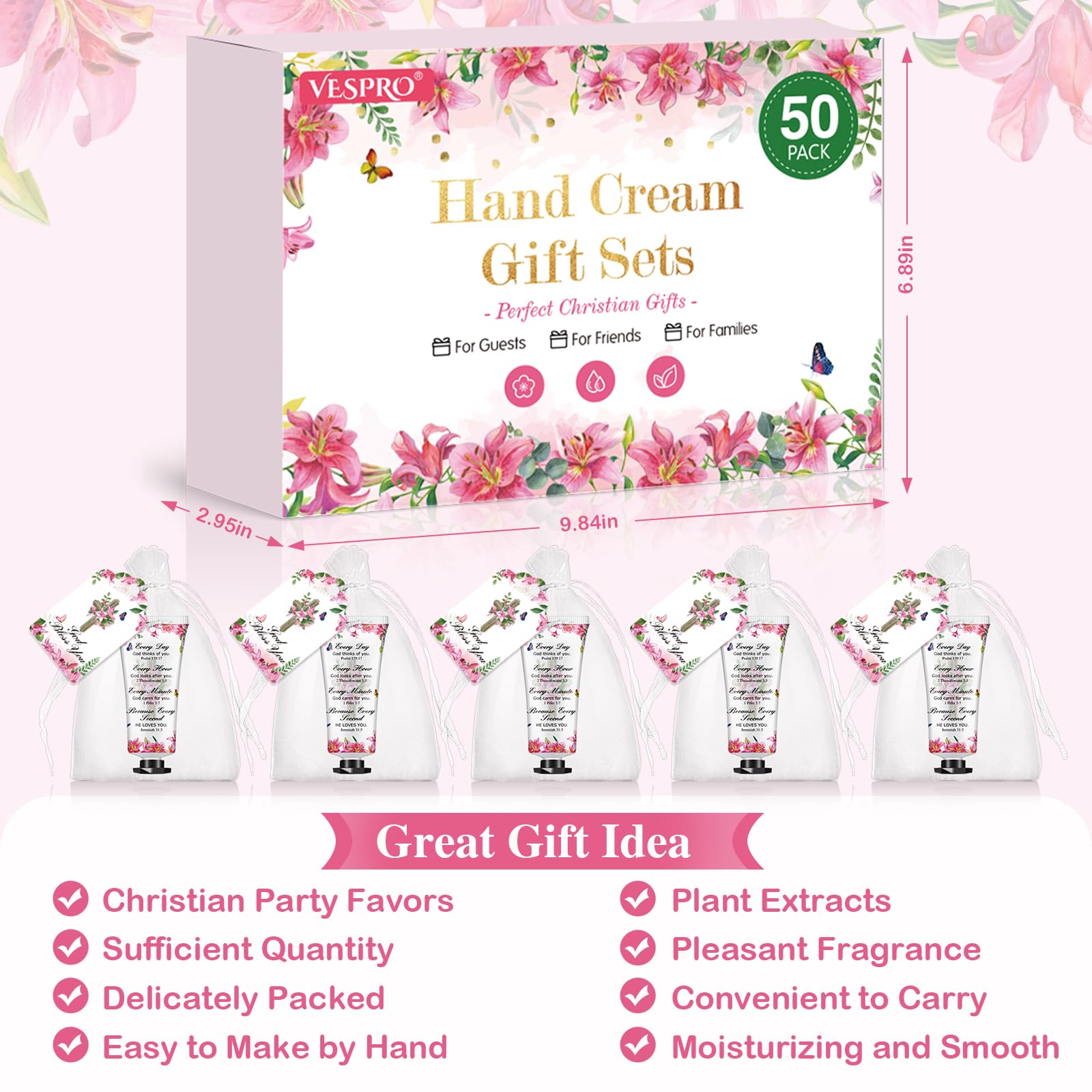 VESPRO organza bag display packed with cream and card offering elegant presentation