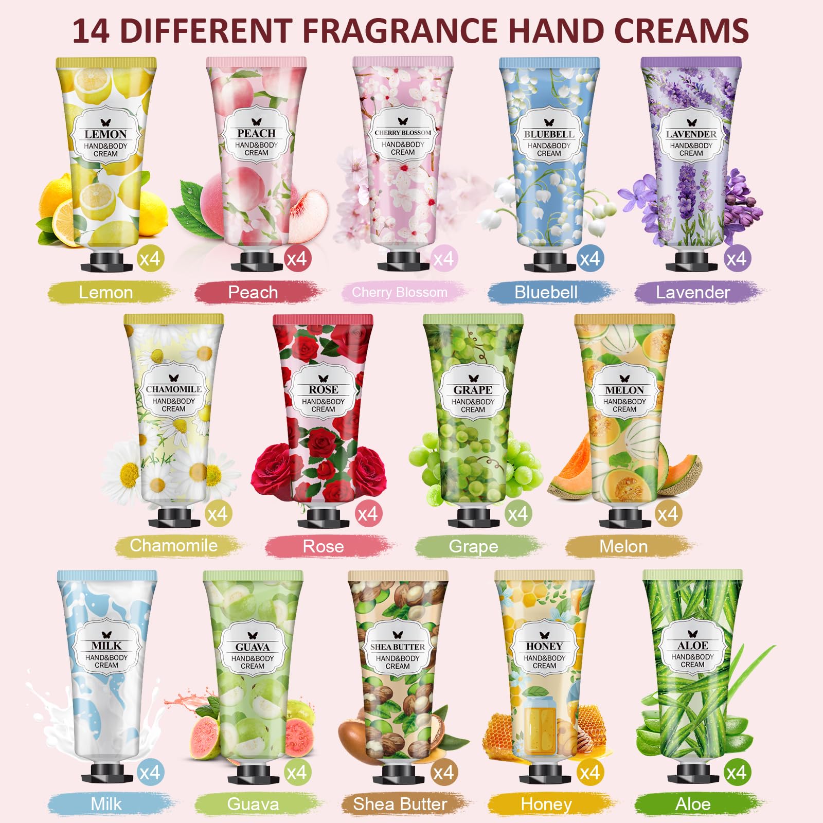 VESPRO array of scent labels highlighting fourteen fragrance options