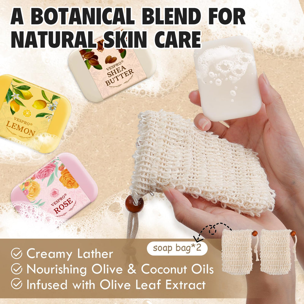 VESPRO sisal soap bag detail illustrating exfoliation and longer-lasting bars