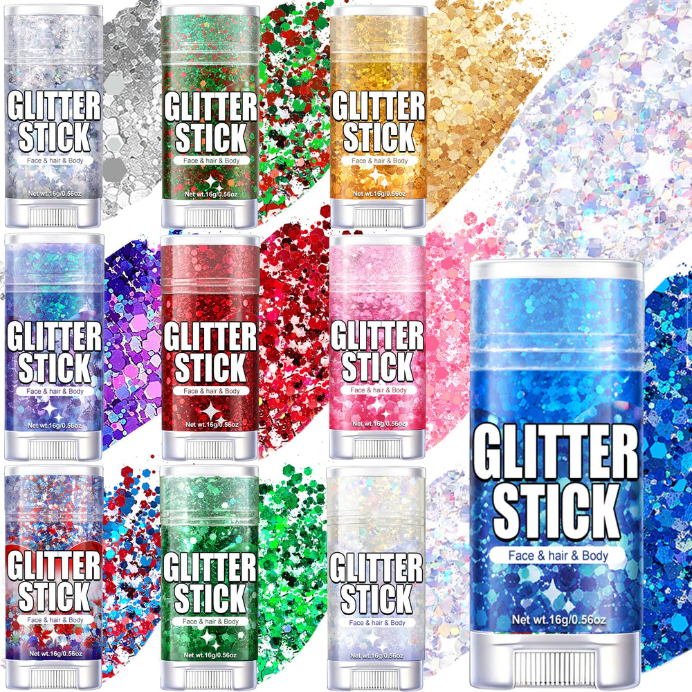 Vetuslumen front packaging showing ten glitter stick tubes and bright colors for easy selection