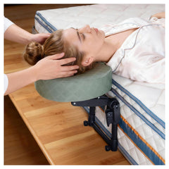 Veuverig assembled headrest showing front view and stable setup benefit