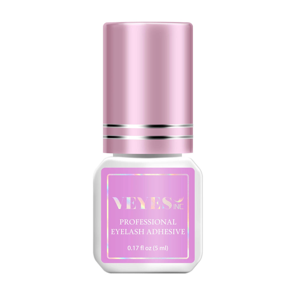 VEYES INC bottle front view showing compact 5ml design and black adhesive benefit