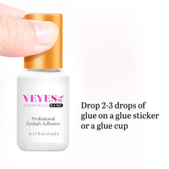 VEYES INC glue texture on fingertip illustrating smooth viscous control