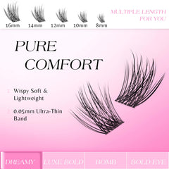 VEYESBEAUTY lash cluster application with tweezers for easy placement