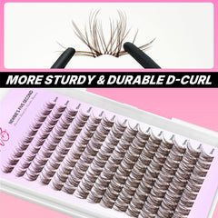 VEYESBEAUTY applying cluster under natural lashes for quick results
