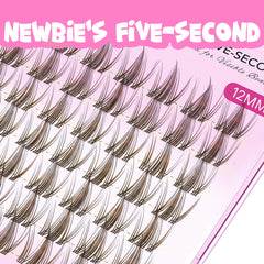 VEYESBEAUTY applied with a tweezer-style tool demonstrating quicker, neater cluster placement