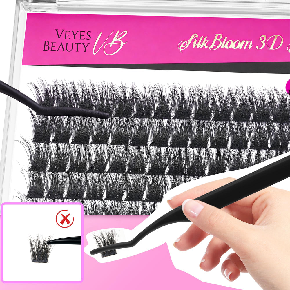VEYESBEAUTY before and after comparison showing fuller fluttery lashes