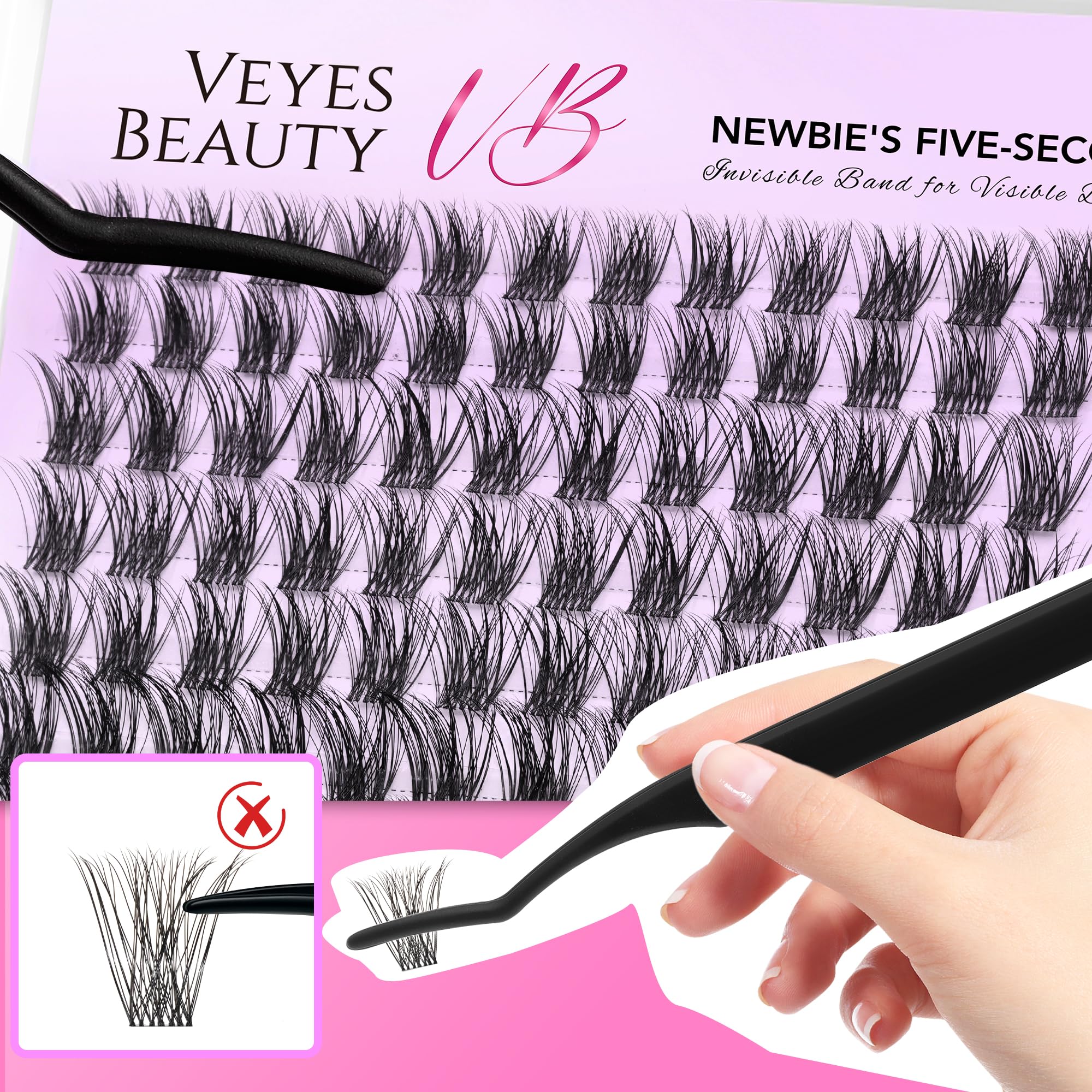 VEYESBEAUTY before and after lashes showing fuller natural-looking volume
