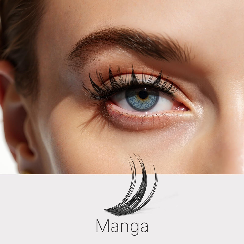 VEYESBEAUTY close-up of cluster band detail showing thin flexible base for seamless blending