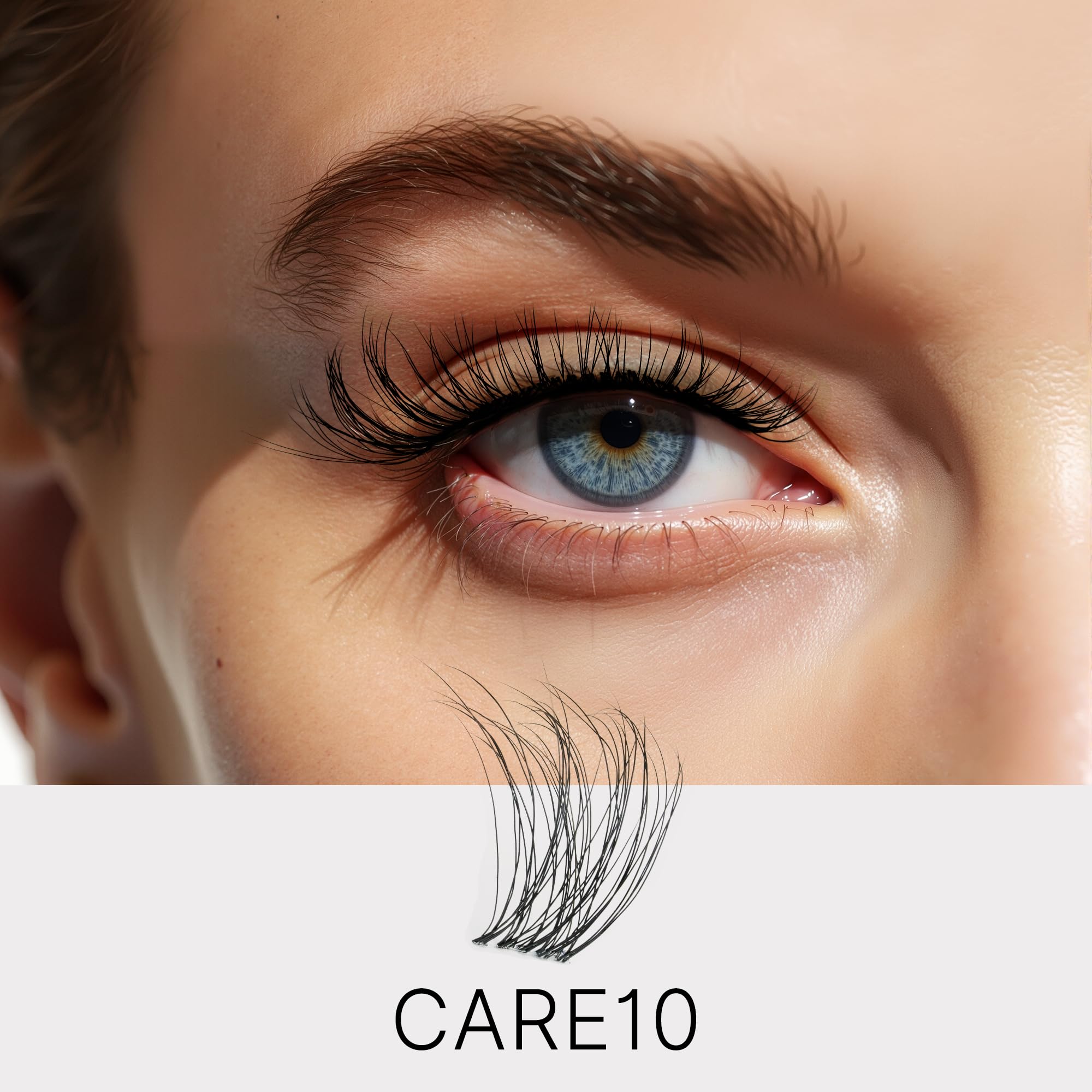 VEYESBEAUTY close-up of ultra-thin 0.05mm invisible band and soft fibers
