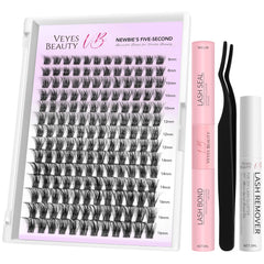 VEYESBEAUTY front packaging showing kit benefits and quick application