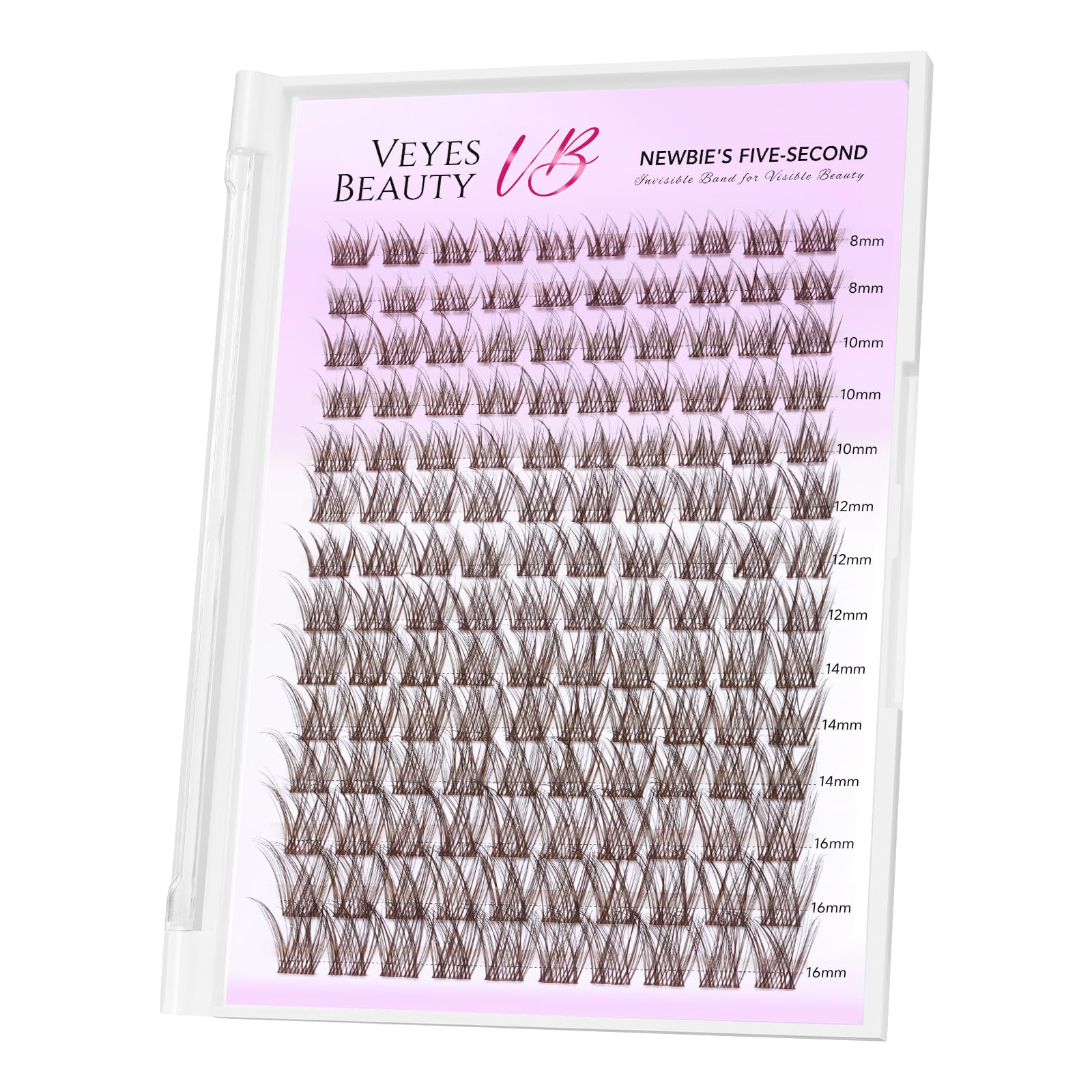 VEYESBEAUTY front packaging showing brown lash clusters and quick-start appeal