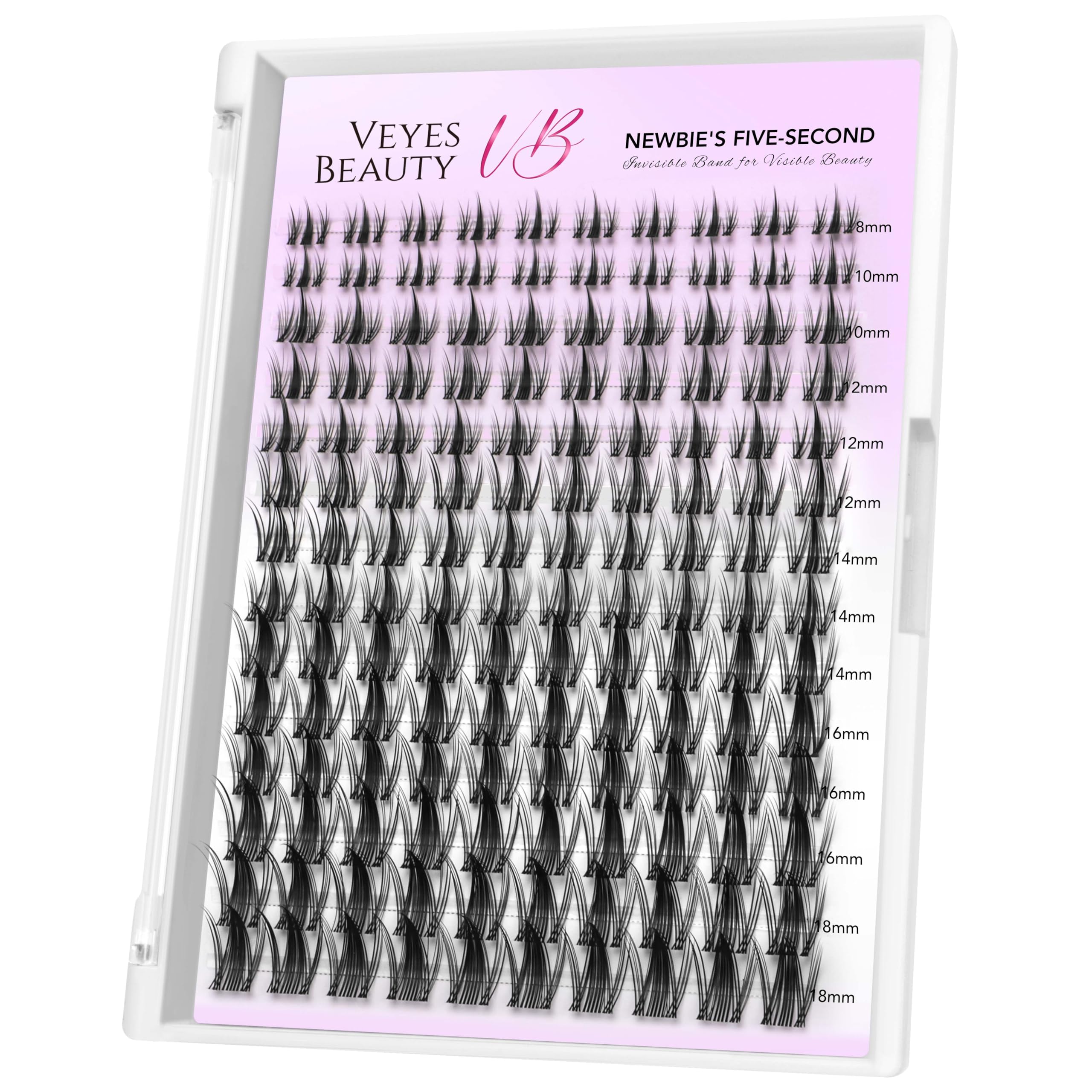 VEYESBEAUTY front packaging showing lash tray and branding for quick selection