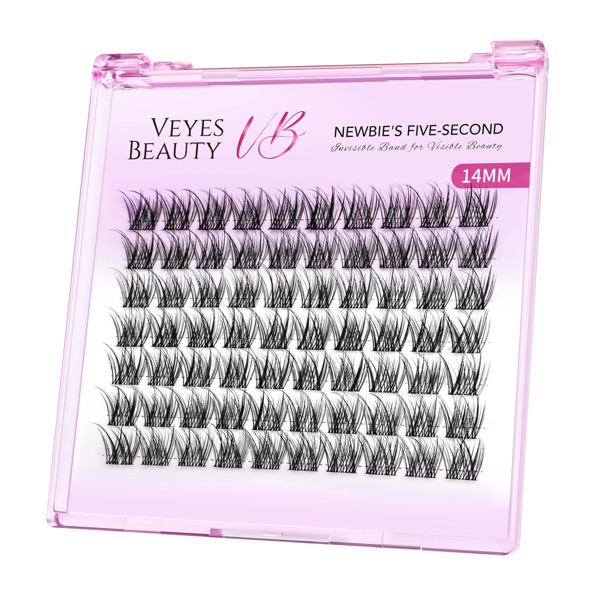 VEYESBEAUTY front tray showing all cluster lashes and layout for easy reuse