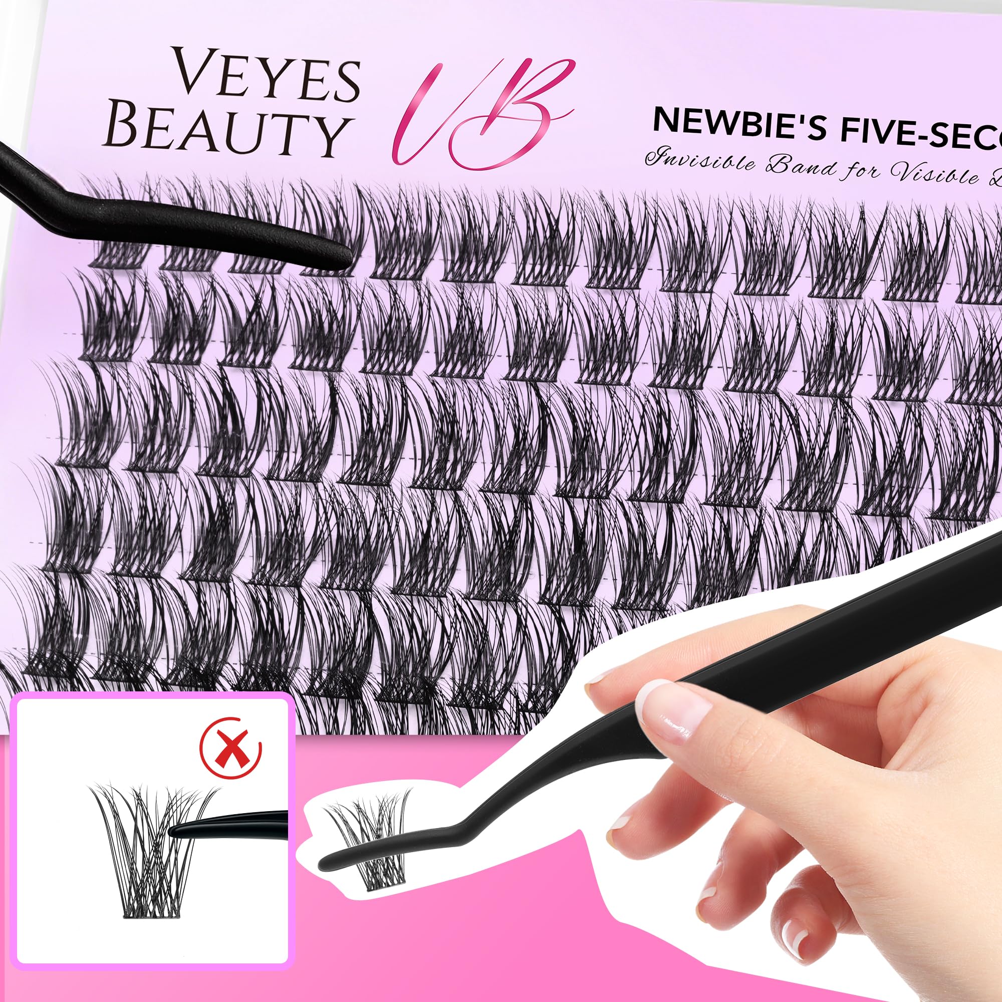 VEYESBEAUTY packaging label and instructions for easy at-home application