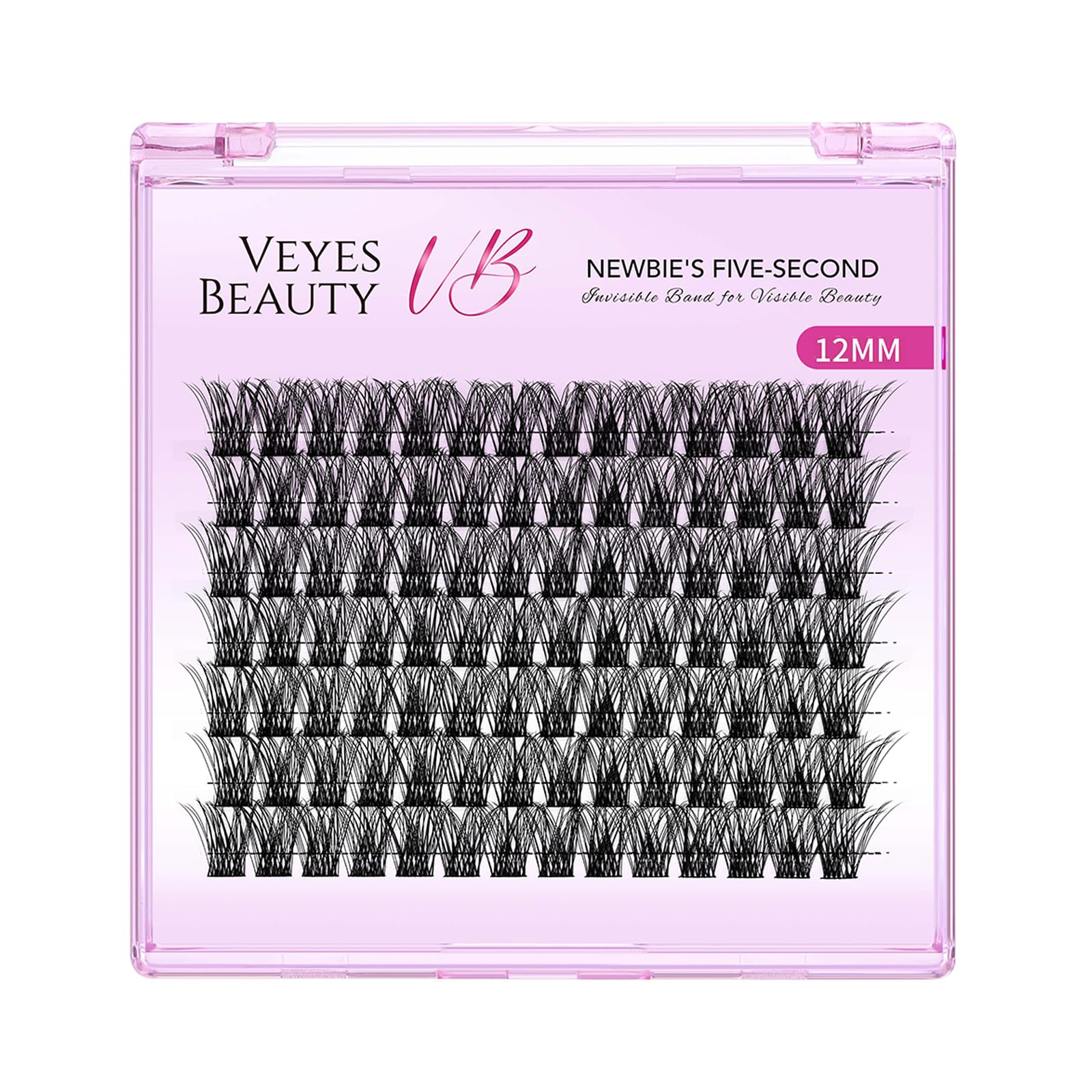 VEYESBEAUTY model wearing clusters in daytime makeup, subtle lifted volume