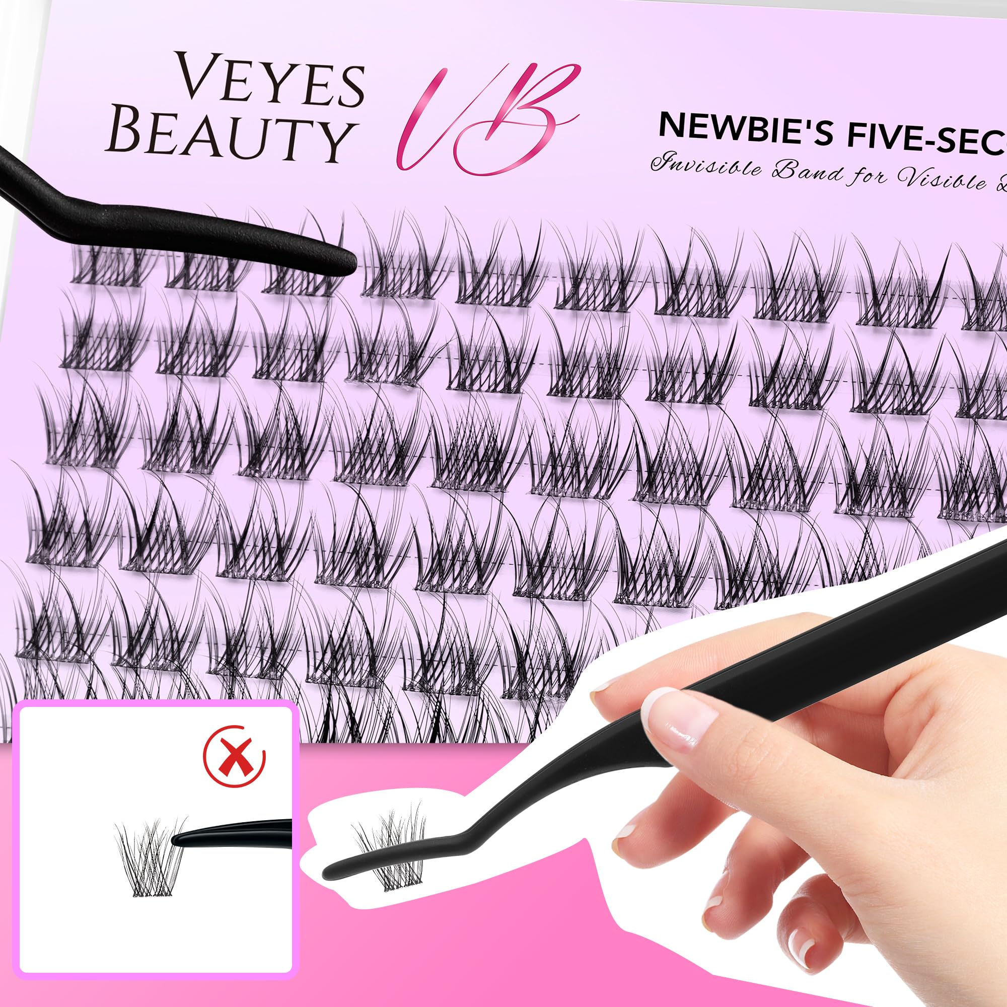 VEYESBEAUTY scale comparison beside a fingertip to show lightweight size