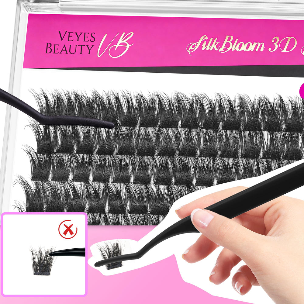 VEYESBEAUTY cluster on fingertip to show 14mm size and easy handling