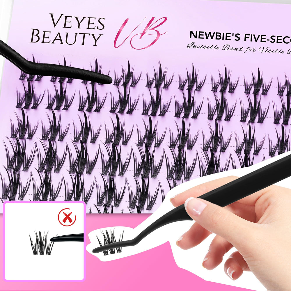 VEYESBEAUTY clusters beside a ruler showing compact reusable tray size