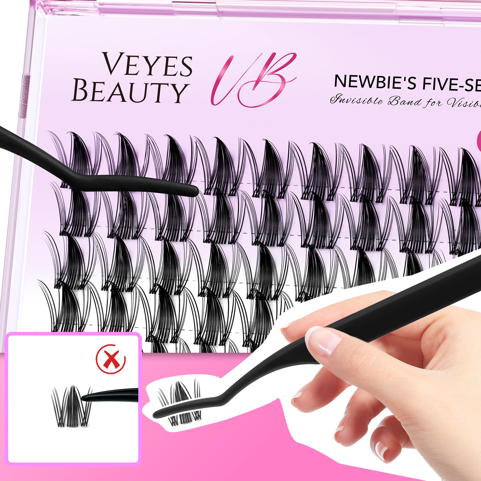 VEYESBEAUTY comparison on a natural eye demonstrating true-to-length 14mm enhancement