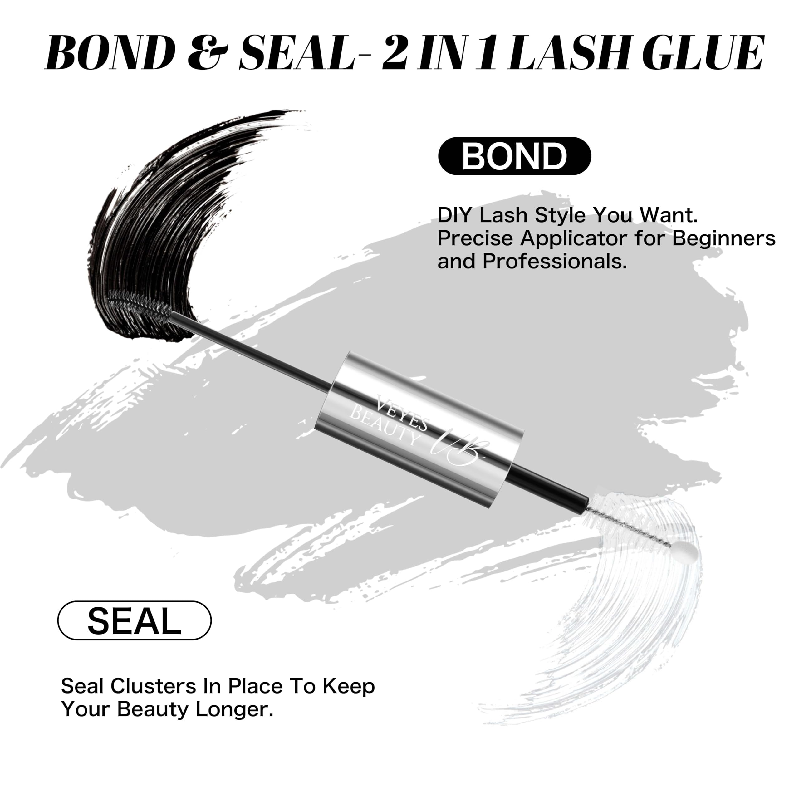 VEYESBEAUTY spiral brush detail applying even glue, precise placement benefit