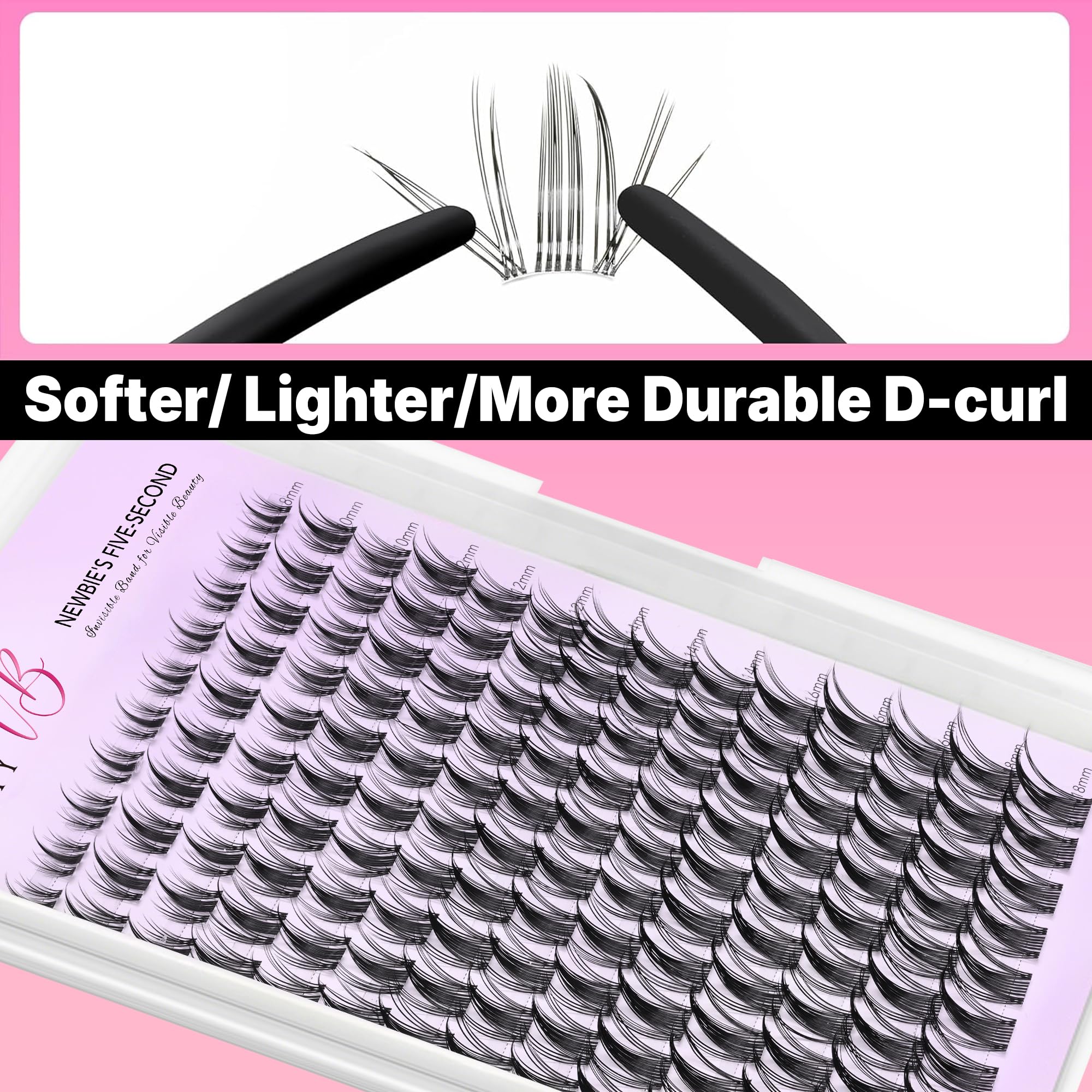 VEYESBEAUTY open tray with varied cluster sizes for customizable volume