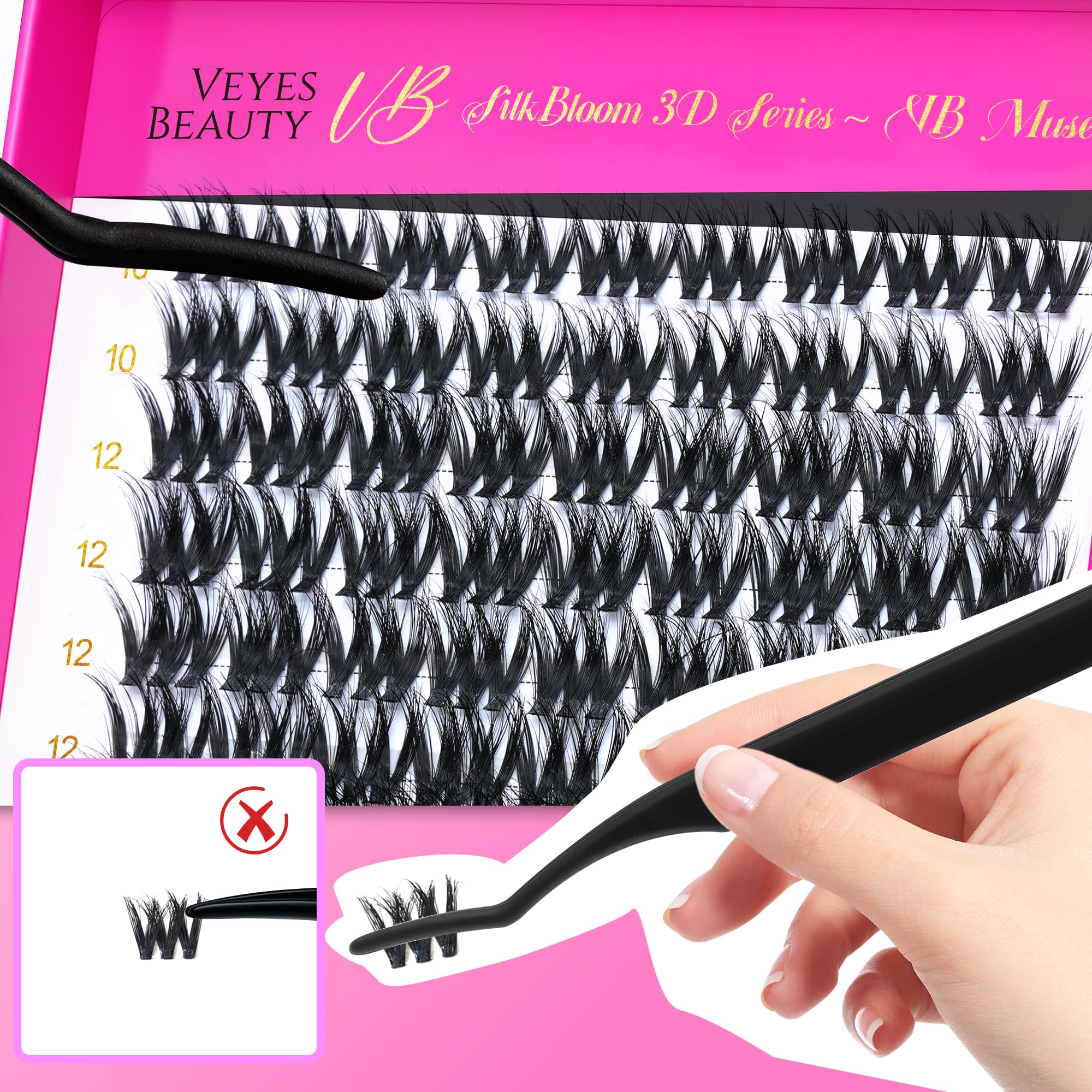 VEYESBEAUTY organized tray with clusters demonstrating reusable storage