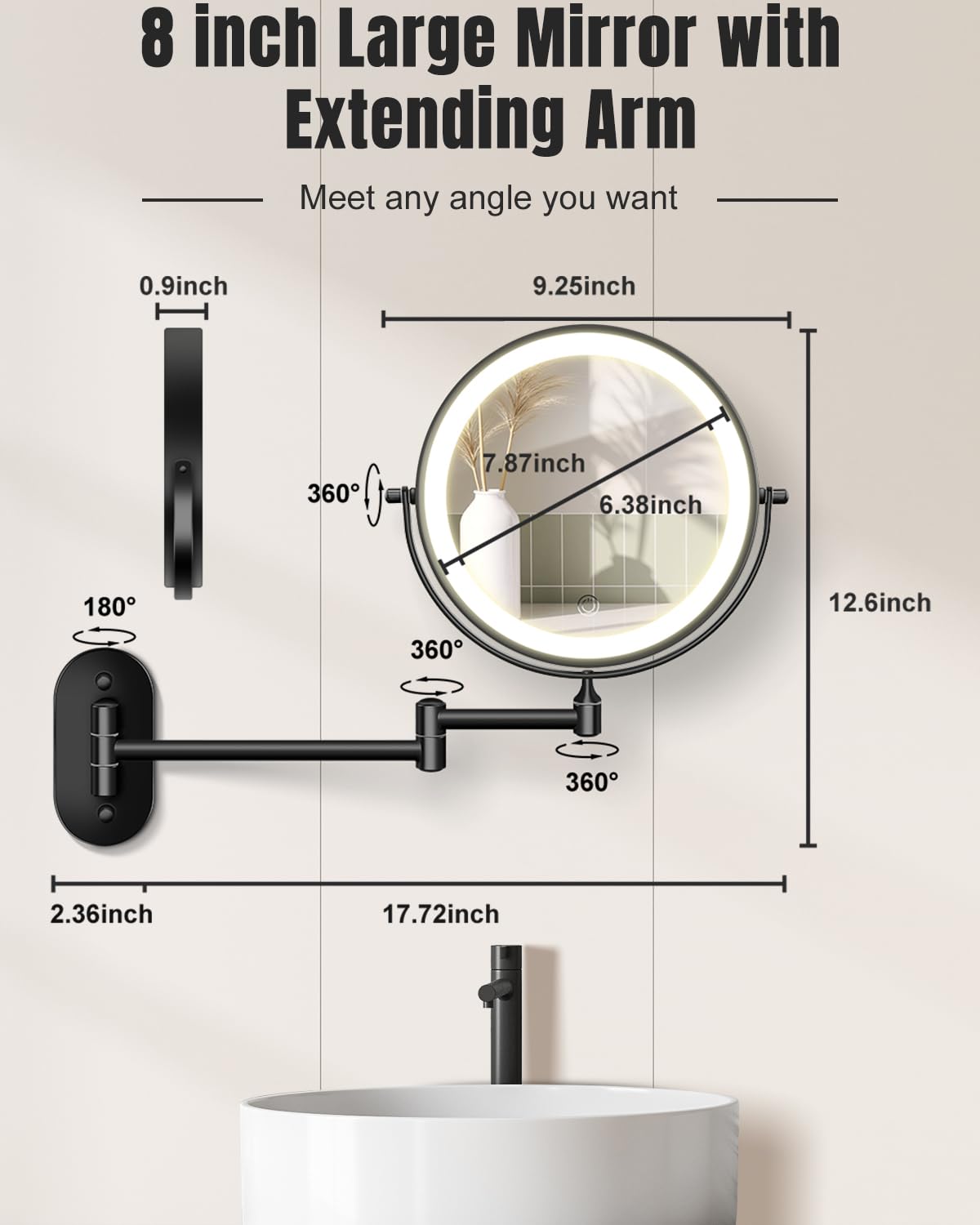 VFD in bathroom vanity setting showing professional lighting and practical use