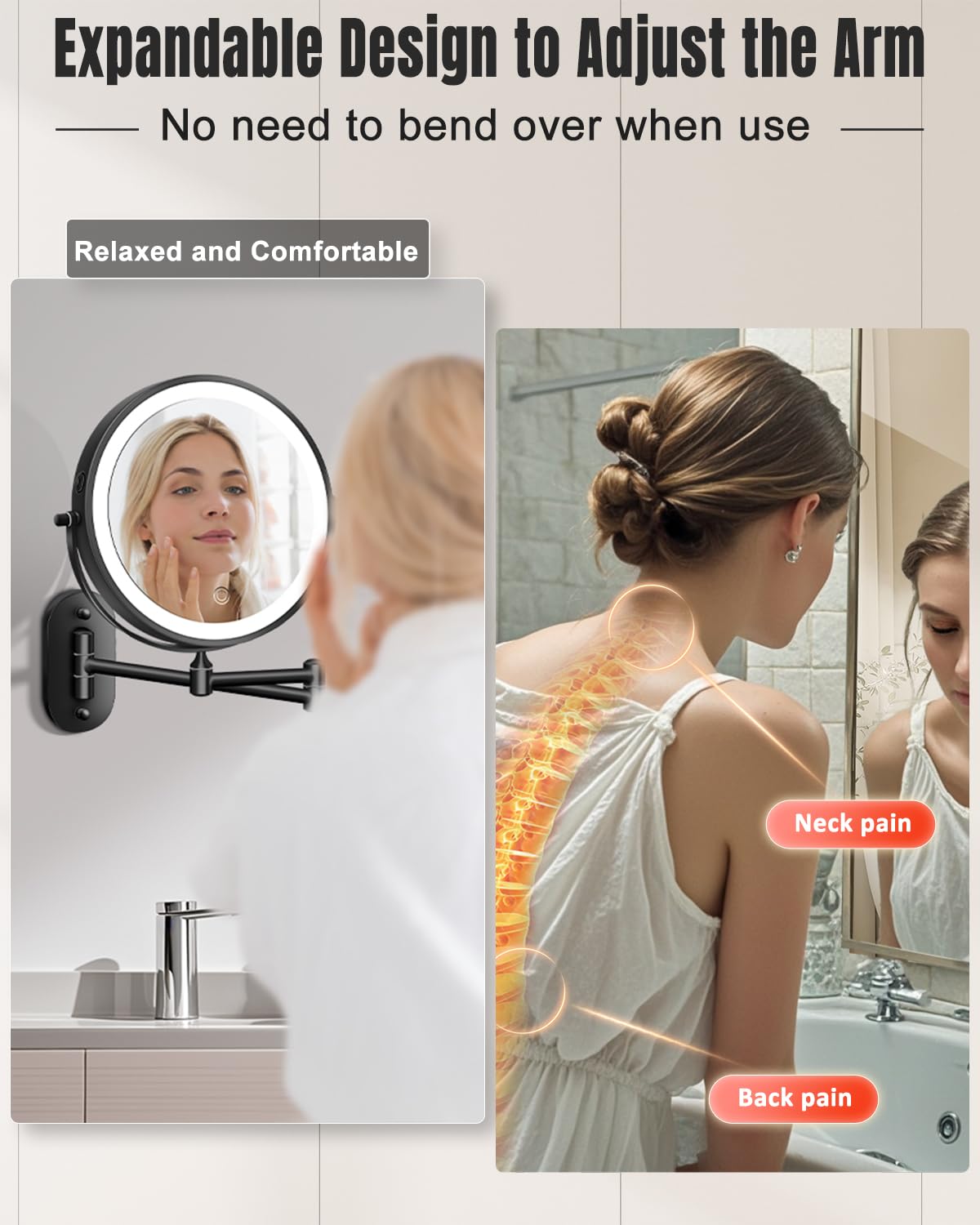 VFD side profile extendable arm illustrating flexible positioning advantage