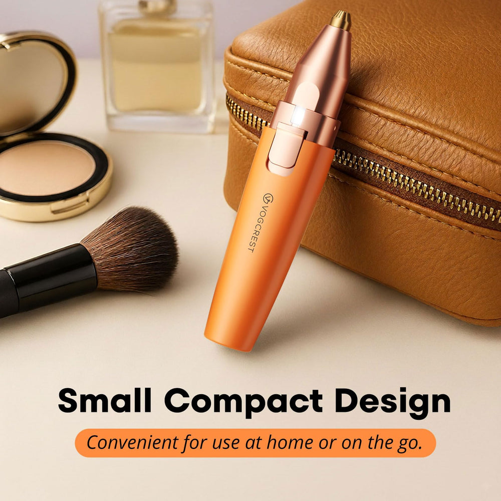 VG VOGCREST tucked inside a makeup bag for on-the-go grooming readiness