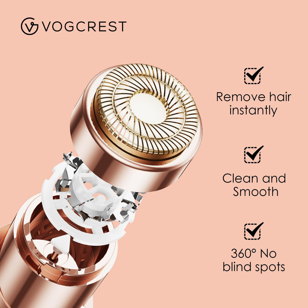 VG VOGCREST replacement head beside coin showing compact size and portability benefit