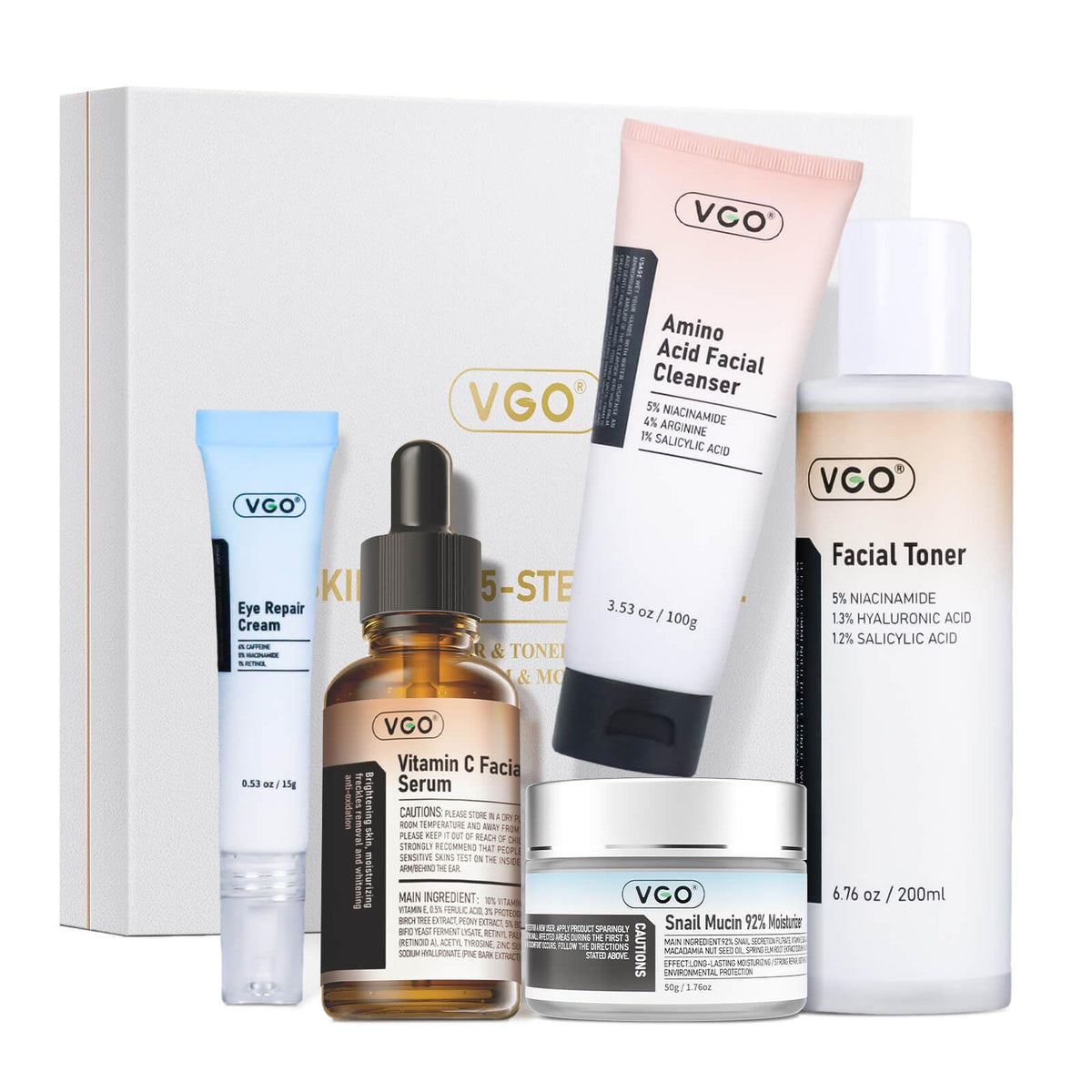 VGO front packaging showing full five-step kit and gift-ready design
