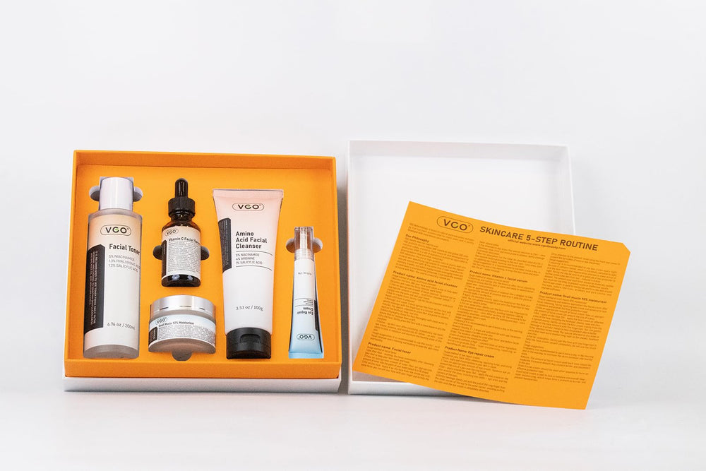 VGO routine in bathroom lifestyle scene demonstrating daily skincare use