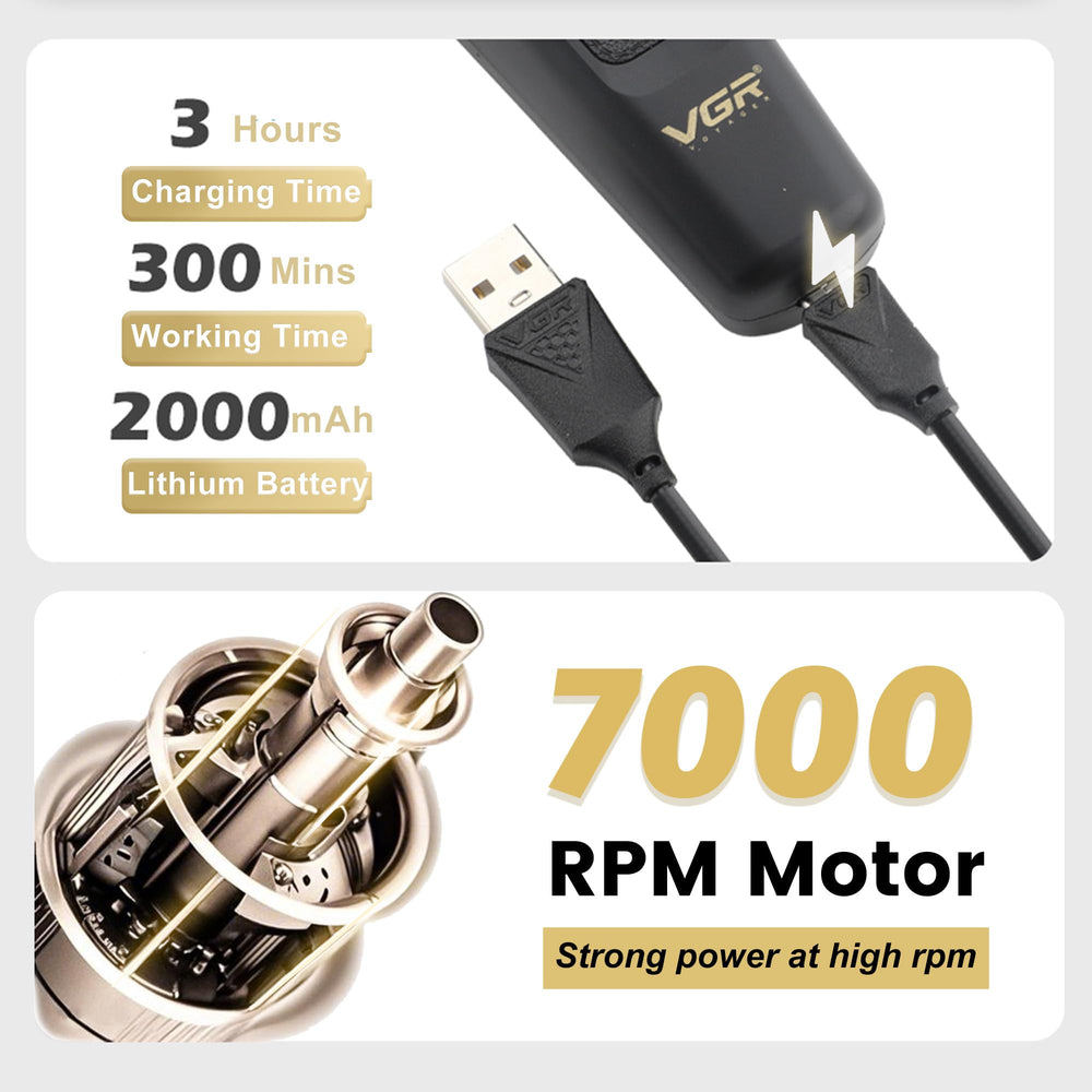 VGR 995 USB-C charging port image demonstrating fast, universal recharge