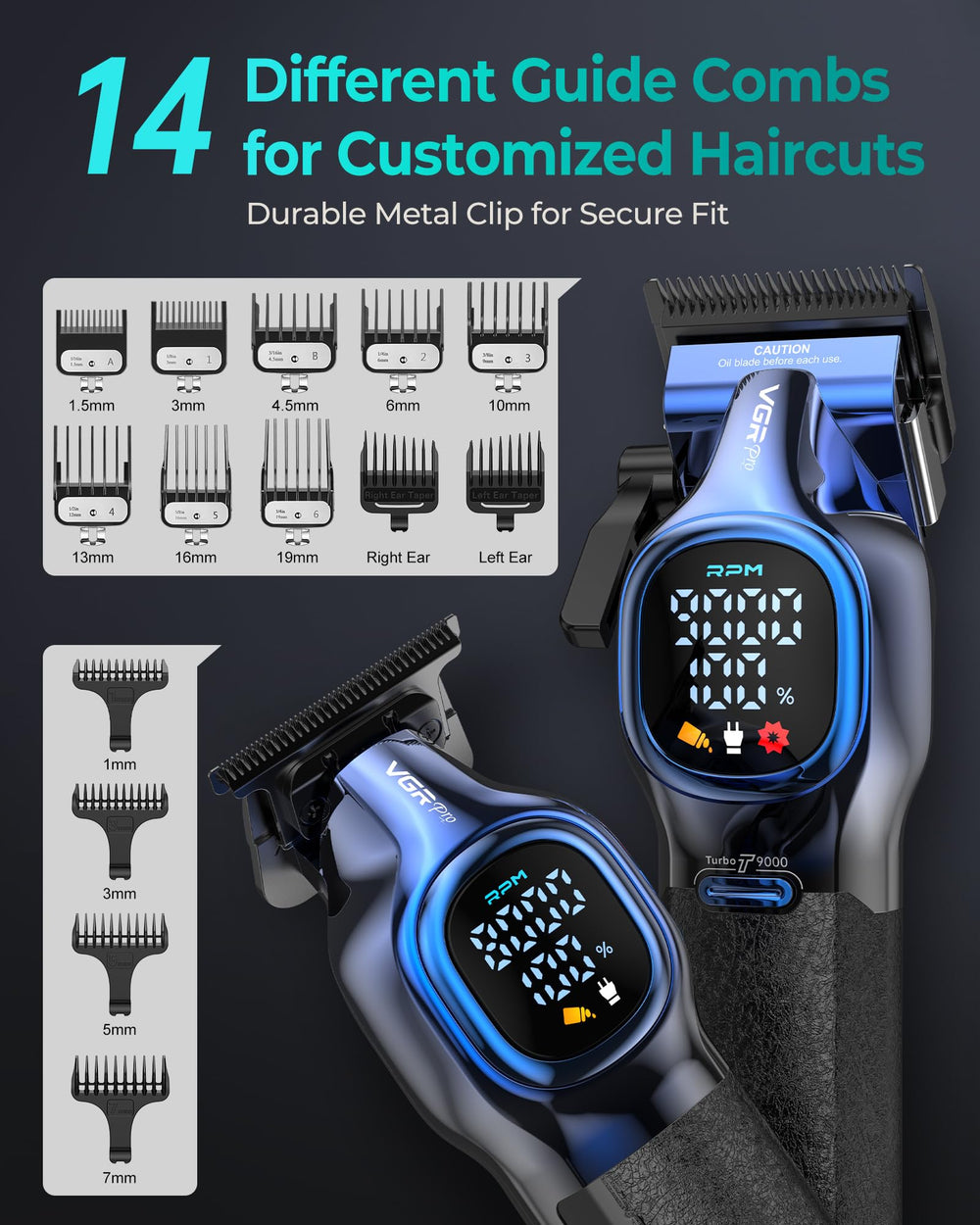 VGRPRO charging base with clippers docked for effortless recharging