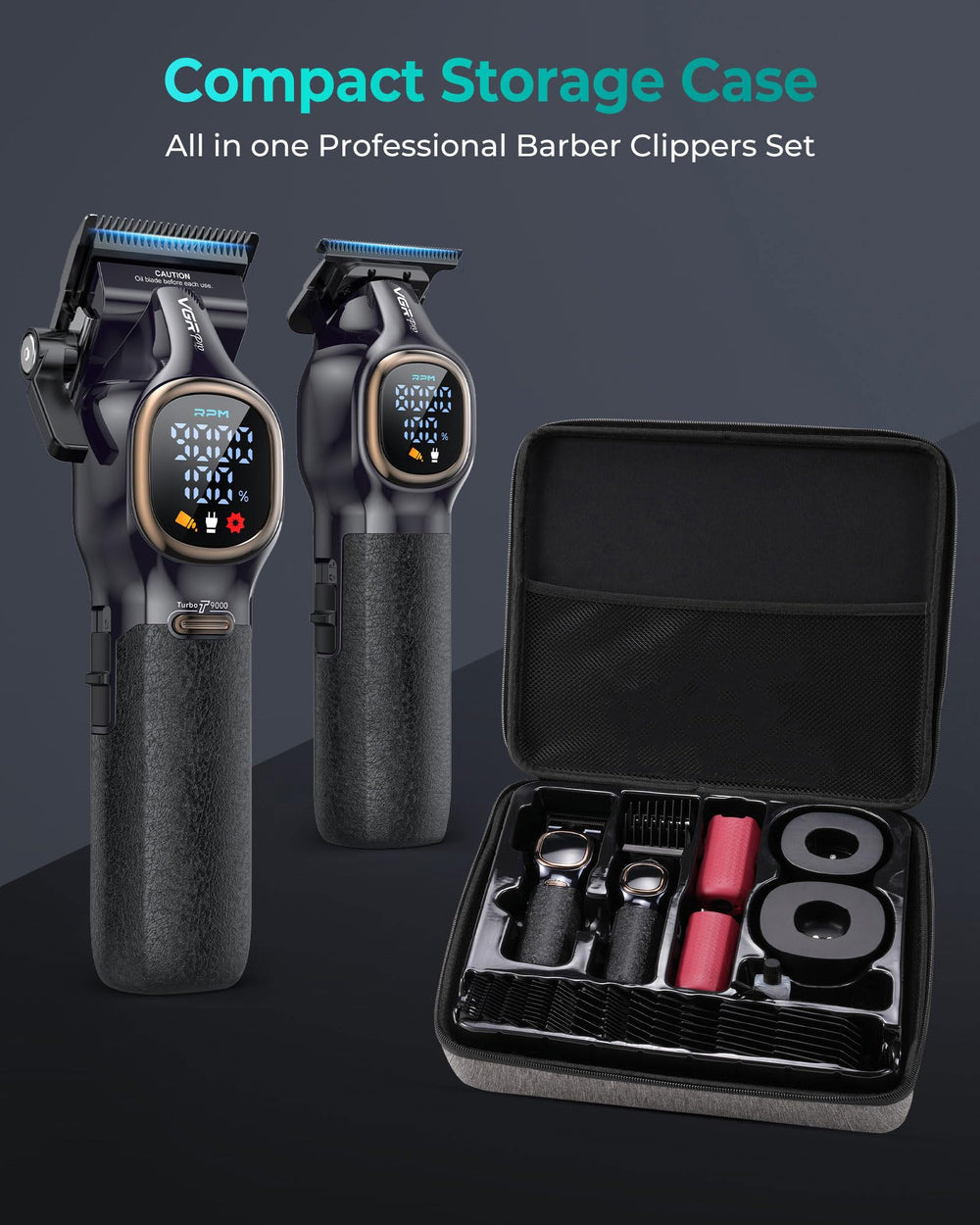 VGRPRO clipper in use in a barber setting for professional fades and fast cutting
