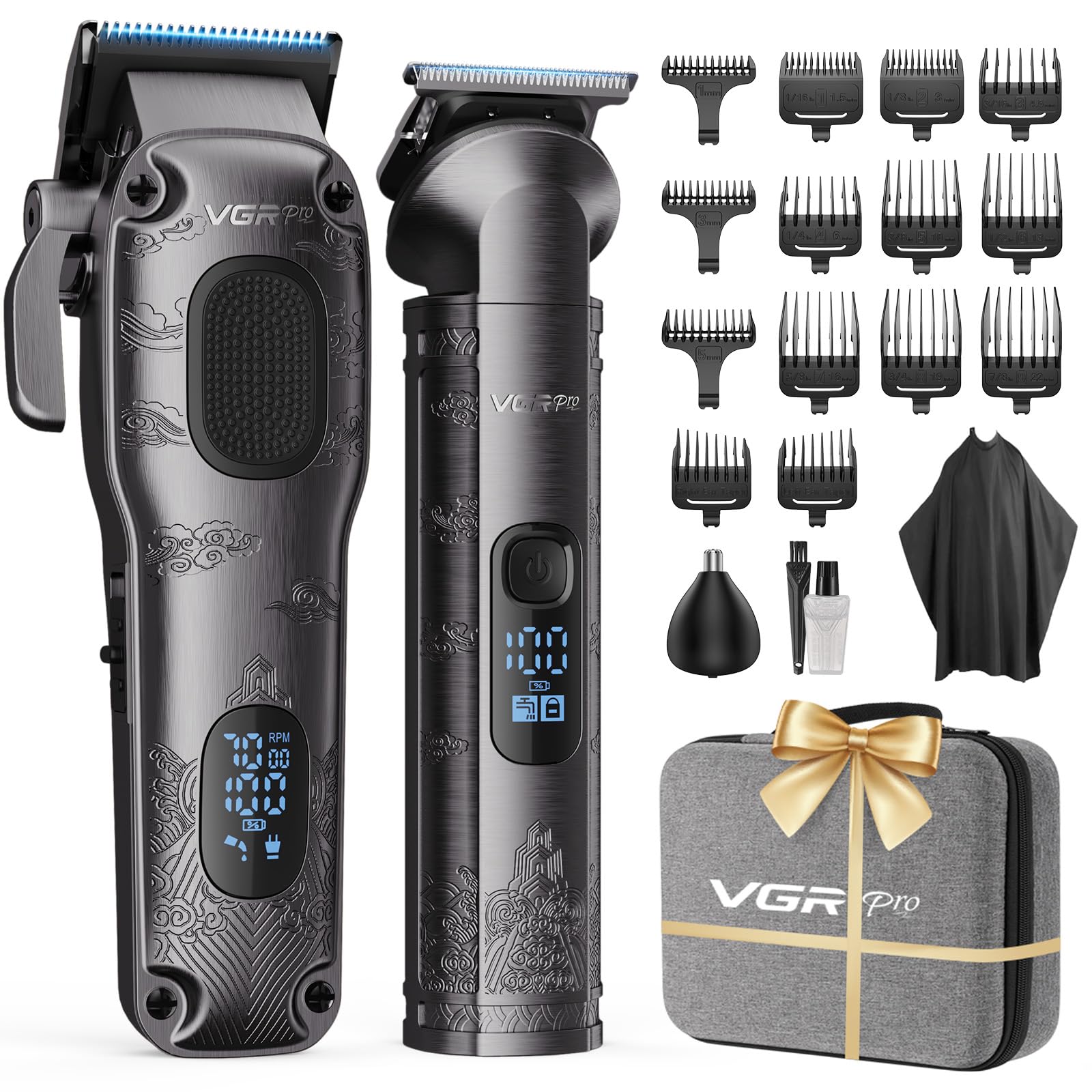 VGRPRO size scale with hand showing compact cordless design and portability benefit